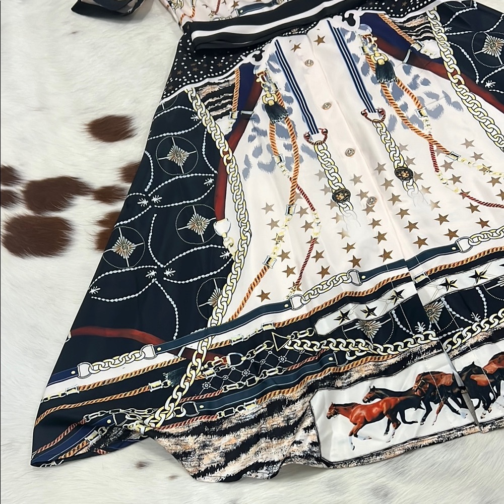 Elegant Printed Shirt Dress - Picture 8 of 10